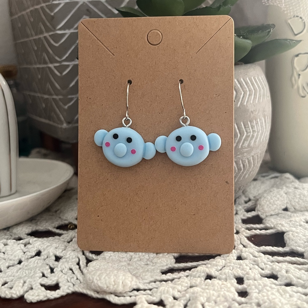 *3 For $20* Blue Elephant Head Earrings